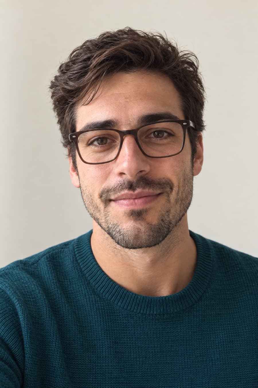 Ryan in soft square espresso frames